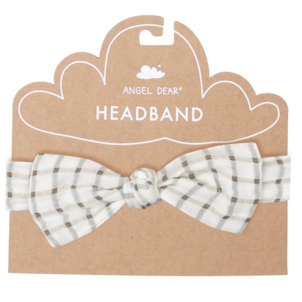 Angel Dear Cozy Plaid Headband NWT